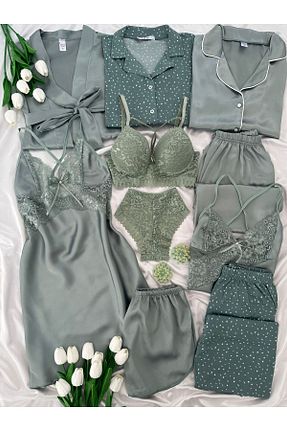 ربدوشام سبز زنانه ساتن Lena Homewears - کد 885147876
