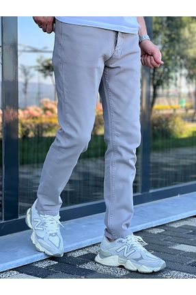 شلوار جین طوسی مردانه پاچه تنگ ElitWear - کد 944154207