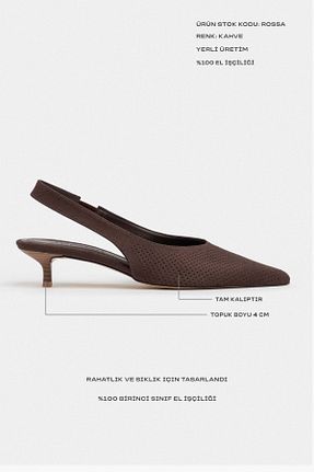 کفش پاشنه بلند کلاسیک قهوه ای زنانه جیر NİŞANTAŞI SHOES - کد 949761378