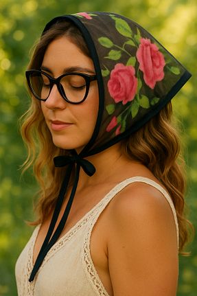 باندانا مشکی ویسکون Handmade - کد 943321220