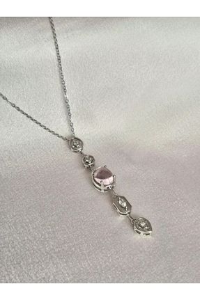 گردنبند جواهر سفید زنانه روکش طلا VerdeHome - کد 944807986