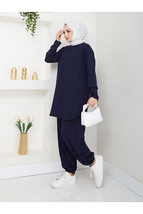 ست گرمکن حجاب آبی زنانه رگولار Moda Krash - کد 871065539