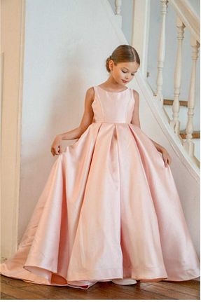 لباس مجلسی و فارغ التحصیلی صورتی بچه گانه ساتن Kids - کد 947364696