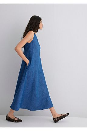 لباس آبی زنانه مخلوط کتان Mavi - کد 931422389