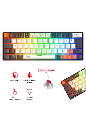 کیبورد گیمر سفید gameagle - کد 949038218