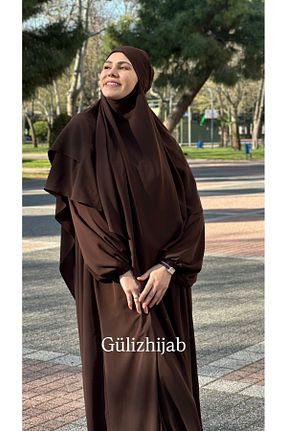 کلاه و ابایا قهوه ای زنانه بافتنی SOFT - کد 901628656