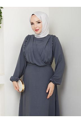 لباس حجاب طوسی زنانه رگولار BURCU TESETTÜR - کد 943648307