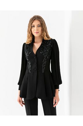 ست بالاتنه و پائین تنه مشکی زنانه بافتنی VUNTAL - کد 938161912