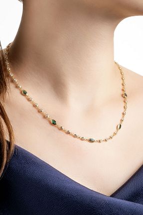 گردنبند نقره سبز زنانه 925 عیار So Chic - کد 704717199