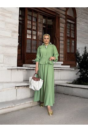ست بالاتنه و پائین تنه حجاب رنگی زنانه بافتنی Aselim Hijap Moda - کد 949192971