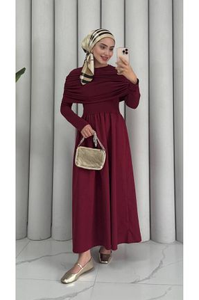 لباس حجاب زرشکی زنانه Straight Wual giyim - کد 935281335