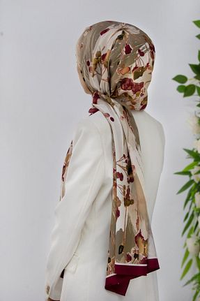 شال زرشکی زنانه Medine İpeği Vissona - کد 869979635