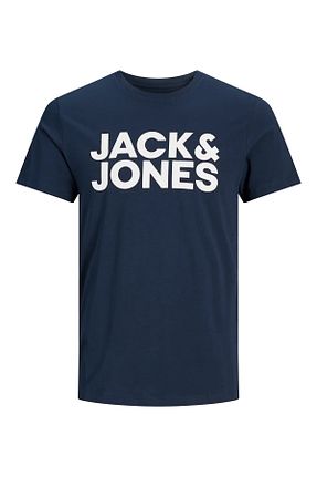 تیشرت اسپرت سرمه ای مردانه پنبه ای Jack & Jones - کد 4436518