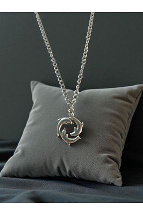 گردنبند جواهر طوسی زنانه رودیوم VerdeHome - کد 949923309