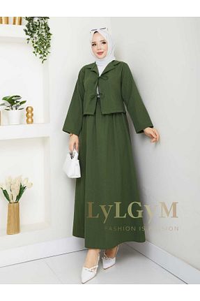 کافتان و کیمونو حجاب خاکی زنانه کتان LyLGyM FASSION IS PASSION - کد 946285351