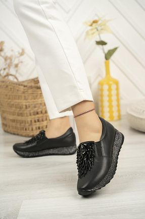 کفش اسنیکر مشکی زنانه بدون بند Nesil Shoes - کد 91114864