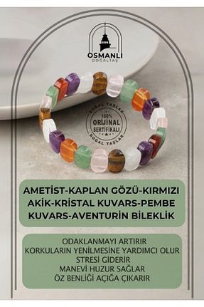 دستبند جواهر نارنجی زنانه سنگ طبیعی OSMANLI DOĞAL TAŞ - کد 94442920