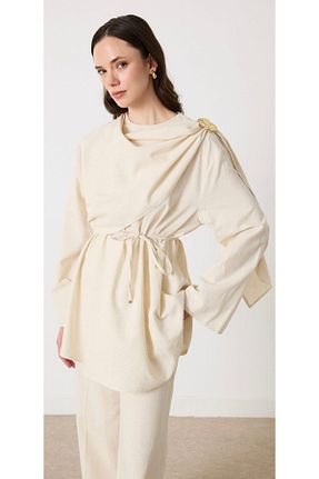 ست بالاتنه و پائین تنه حجاب بژ زنانه رگولار Nuesscollection - کد 941115434