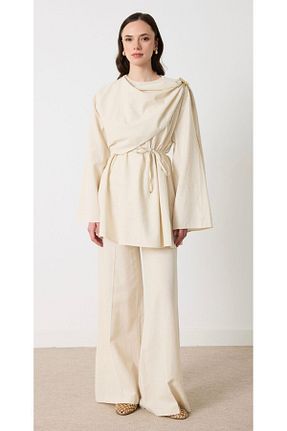 ست بالاتنه و پائین تنه حجاب بژ زنانه رگولار Nuesscollection - کد 941115434