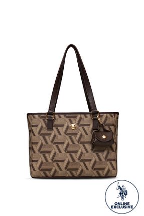 کیف دوشی قهوه ای زنانه چرم مصنوعی U.S. Polo Assn. - کد 940568882