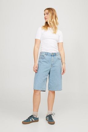 شلوار جین آبی زنانه پاچه ساده Jack & Jones - کد 843420855
