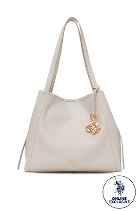 کیف دوشی طوسی زنانه چرم مصنوعی U.S. Polo Assn. - کد 944364882