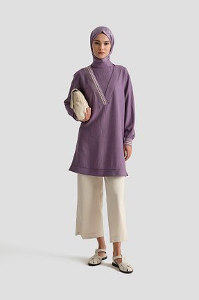 تونیک حجاب بنفش زنانه رگولار Armine - کد 941321231
