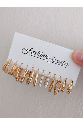 گوشواره جواهر طلائی فلزی FASHİON JEWELRY - کد 863444836
