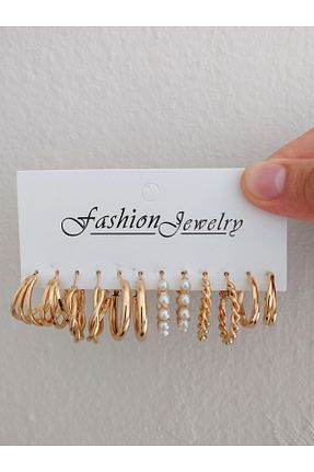 گوشواره جواهر طلائی فلزی FASHİON JEWELRY - کد 863444836