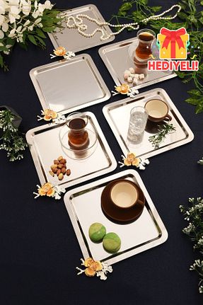 سینی طوسی استیل ضد زنگ AKSESUAR EVRENİ - کد 896309104