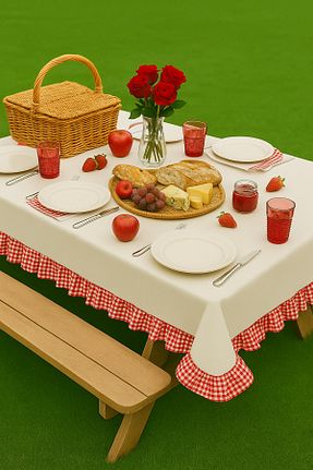رومیزی سفید کتان Mirilliahome - کد 949638217