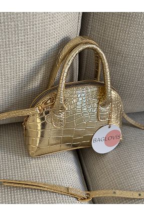 کیف دوشی زرد زنانه چرم مصنوعی BAGLOVİS - کد 949638146