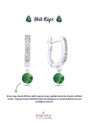 گوشواره نقره سبز زنانه 925 عیار DAKANA JEWELLERY - کد 949736790