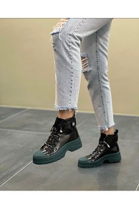 بوت / نیم بوت مشکی زنانه پاشنه تخت Guja - کد 346679629