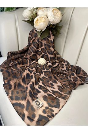 روسری قهوه ای شیفون Oxygen Scarfs - کد 950190345