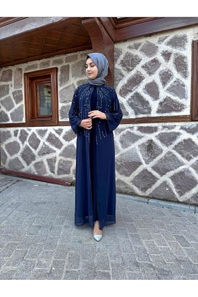 لباس حجاب سرمه ای زنانه کلوش sümeyra - کد 950206440