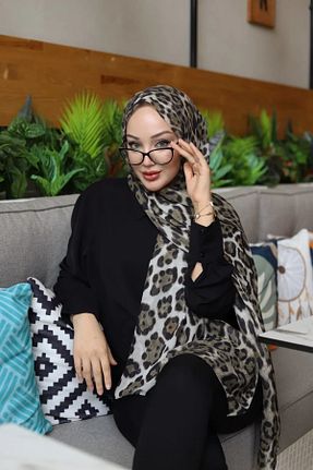 روسری خاکی شیفون Oxygen Scarfs - کد 950190188