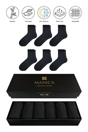 جوراب مشکی مردانه بامبو MANICA - کد 950213704