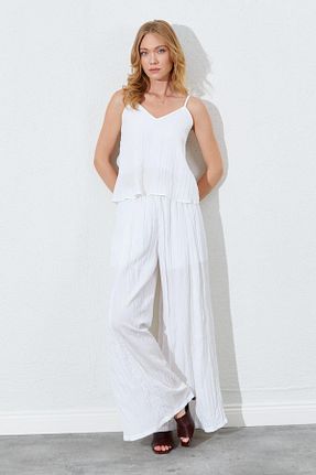 ست بالاتنه و پائین تنه سفید زنانه بافتنی Tena - کد 950459895