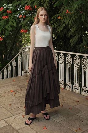 دامن حجاب قهوه ای زنانه رگولار Hooopstore - کد 950562704