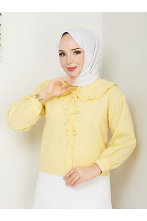 پیراهن حجاب زرد زنانه رگولار Güba Ticaret - کد 950637283