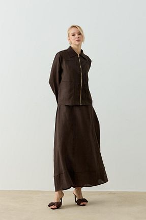 ست بالاتنه و پائین تنه قهوه ای زنانه بافتنی Hilay - کد 950639660