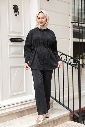 ست بالاتنه و پائین تنه مشکی زنانه بافتنی LOCCO - کد 950634298