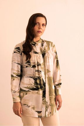 بلوز سبز زنانه طرح دار Aker - کد 950643860