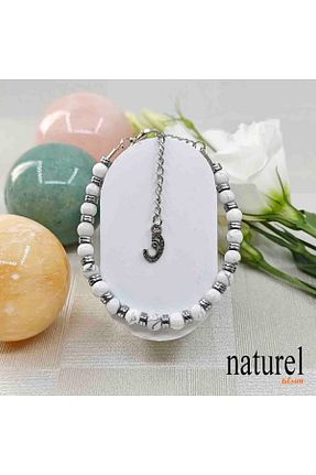 دستبند جواهر سفید زنانه سنگ طبیعی Naturel Tılsım - کد 950675441