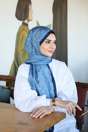 شال آبی زنانه پنبه ای Armine - کد 950844376