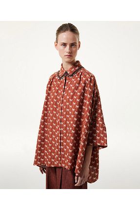 بلوز نارنجی زنانه اورسایز Machka - کد 951053101