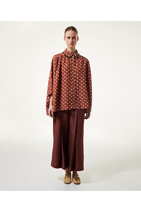 بلوز نارنجی زنانه اورسایز Machka - کد 951053101