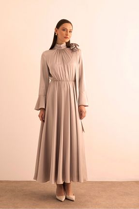 لباس مجلسی و فارغ التحصیلی بژ زنانه بافتنی Aker - کد 951105049