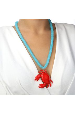 گردنبند جواهر آبی زنانه شیشه GÜNEBAKAN AKSESUAR - کد 951163370